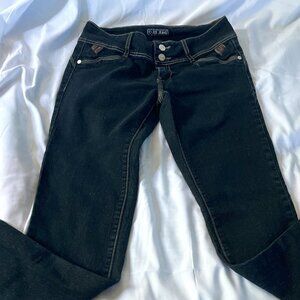 C-Jes Denim Women's Juniors Rhinestone Stretch Ankle Blue Jeans Size 7 28x29